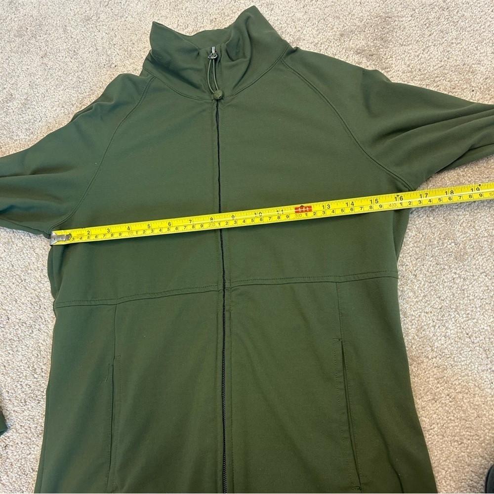 Tuff Athletics forest green zip up jacket Sz M - Picture 7 of 9